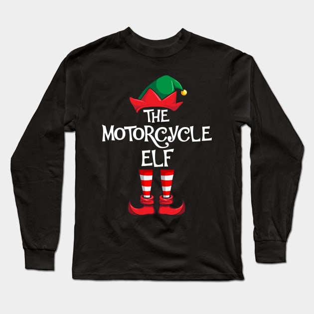 Motorcycle Elf Matching Family Christmas Long Sleeve T-Shirt by hazlleylyavlda